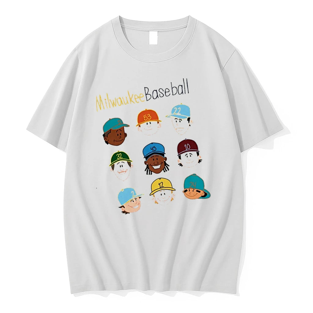 Officials Milwaukee Brewers Kids Baseball Big Head Caricature T Shirt Sweater