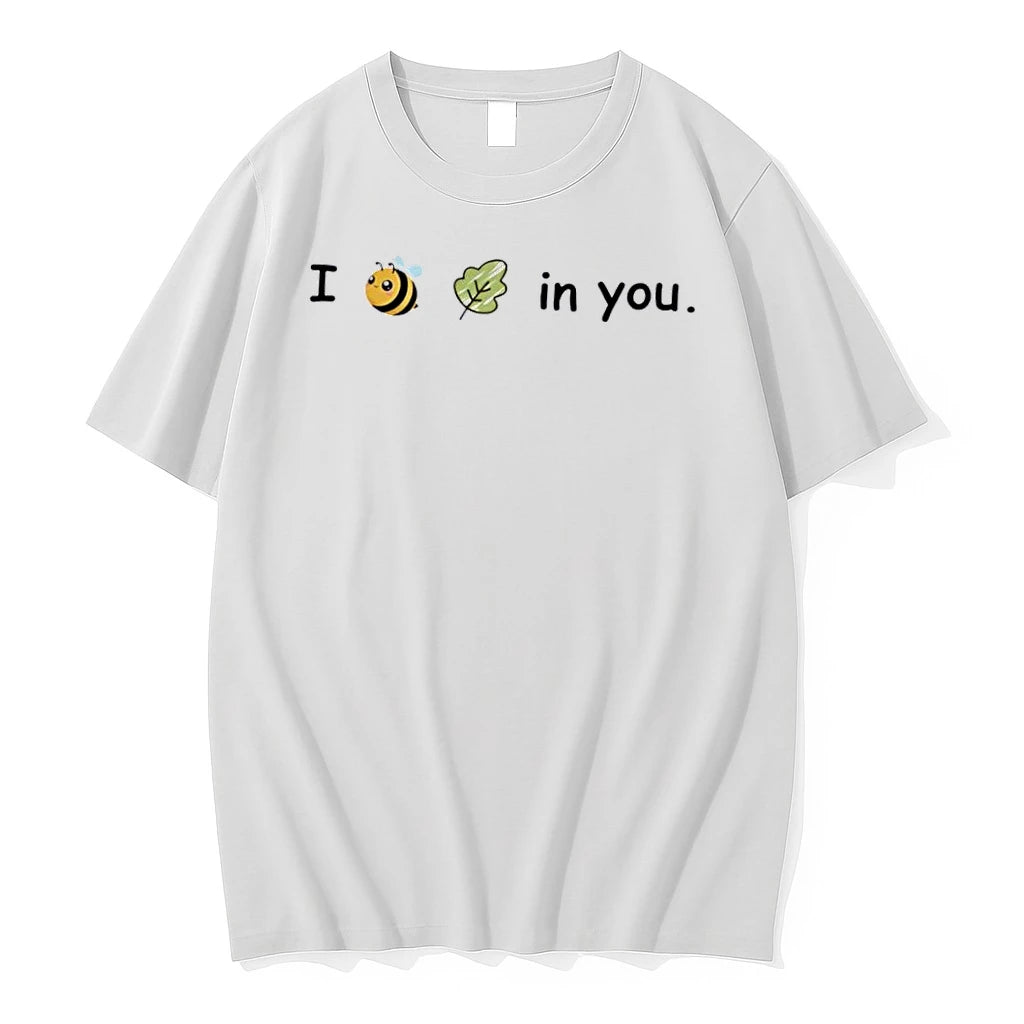 Officials Nice I Bee Leaf In You Cute Cartoon White Womens T Shirt Sweater