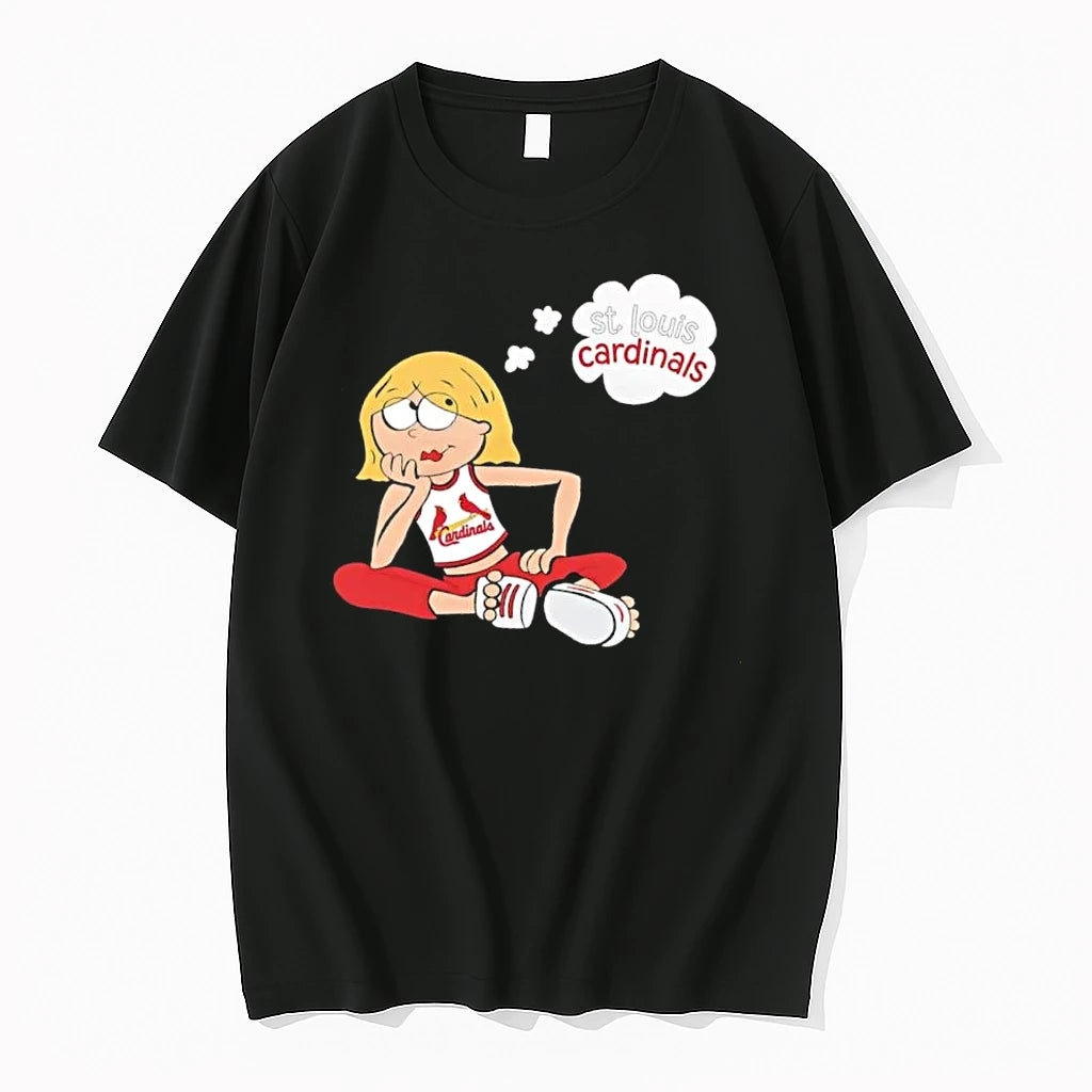 Officials Nice St Louis Cardinals Mlb Blonde Girl Sitting Thought Bubble Cartoon Mens