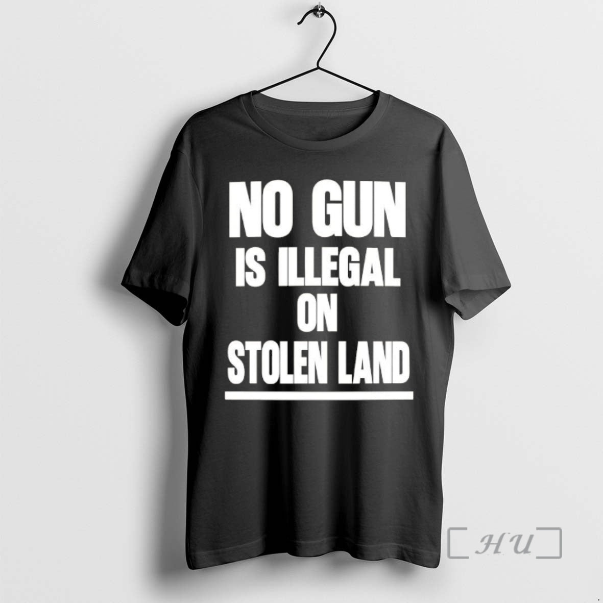 Officials No Gun Is Illegal Stolen Land Text T-Shirts