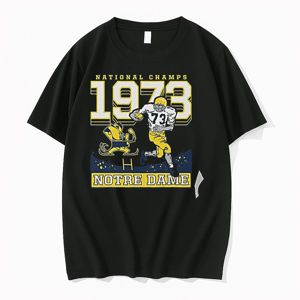 Officials Notre Dame Fighting Irish 1973 National Champs Football Player T Shirt Sweater