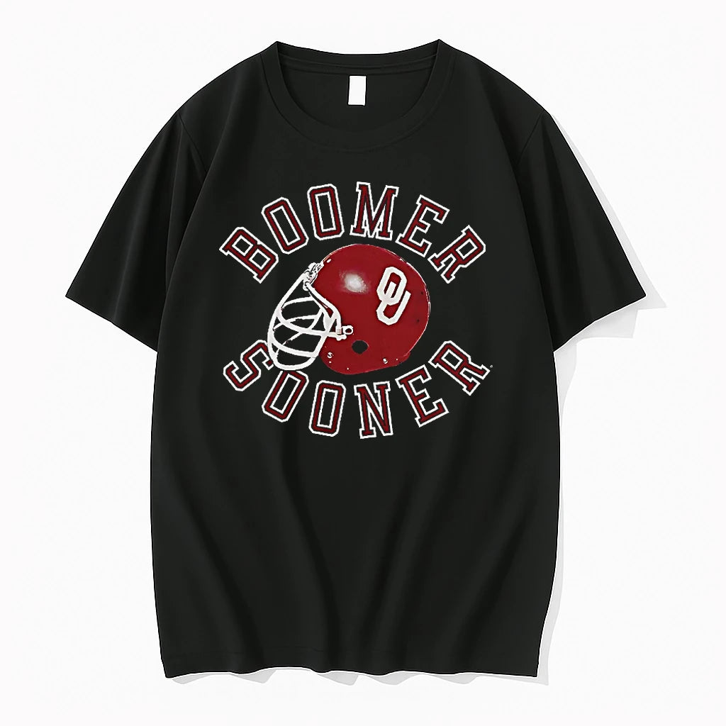 Officials Oklahoma Sooners Football Boomer Sooner Logo Helmet University Of Oklahoma T Shirt Sweater