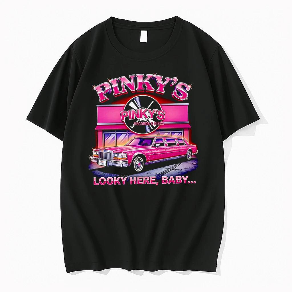 Officials Pinkys Pinkys Records And Discs Looky Here Baby Pink Limousine T Shirt Sweater