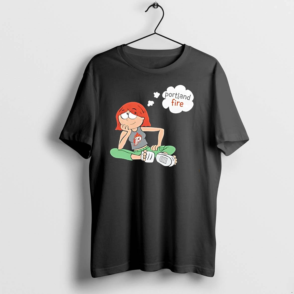 Officials Premium Portland Fire Wnba Cartoon Redhead Girl Daydreaming Thought Bubble Mens T Shirt Sweater