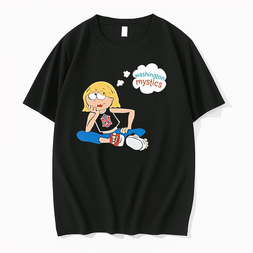 Officials Premium Washington Mystics Wnba Cartoon Blonde Girl Daydreaming Sitting Mens T Shirt Sweater