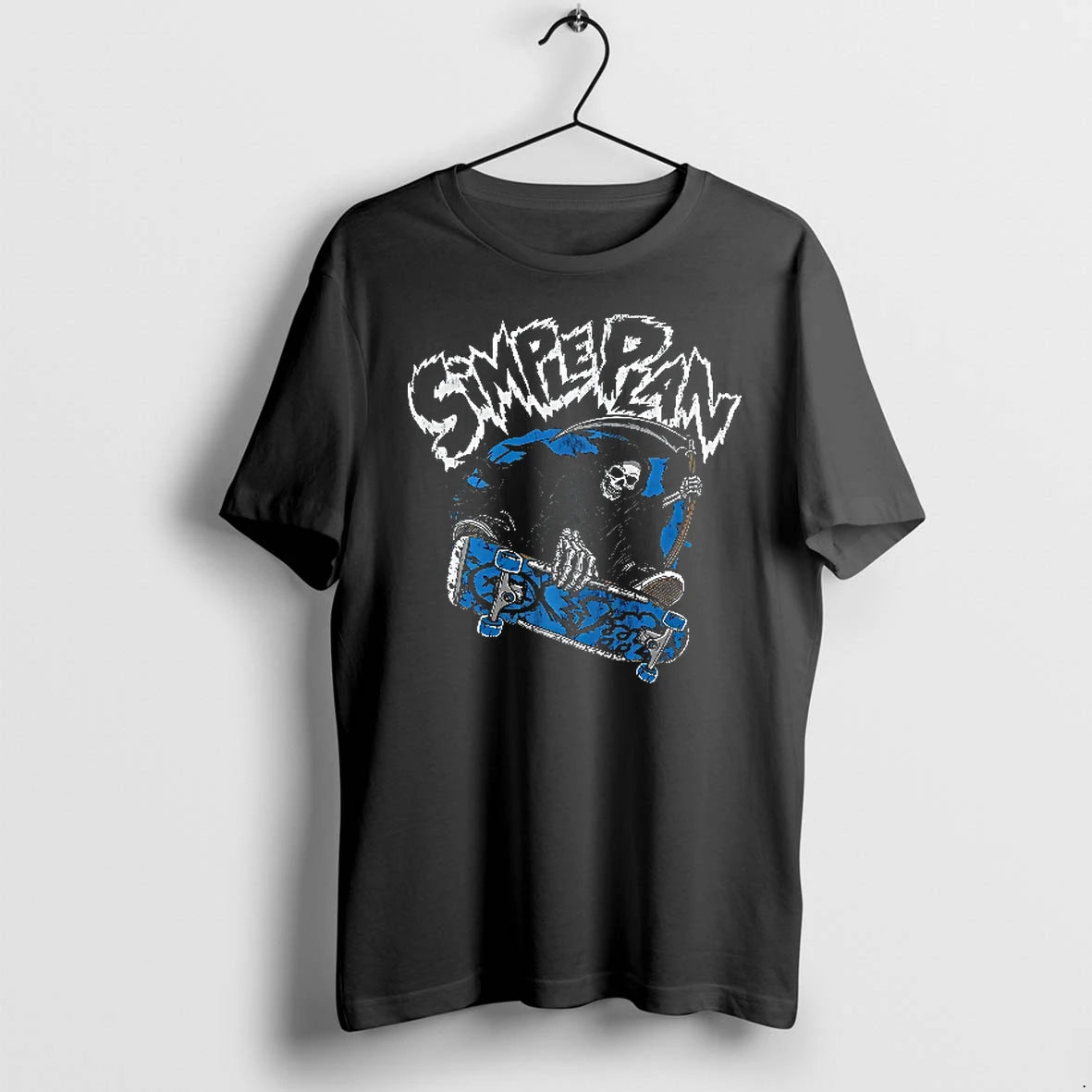 Officials Simple Plan Distressed Grim Reaper Skateboarding Scythe Deck Youth T Shirt Sweater