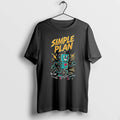 Officials Simple Plan Retro Cartoon Robot Riding Skateboard Lightning Youth T Shirt Sweater