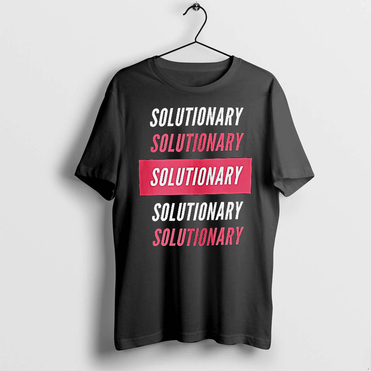 Officials Solutionary Stacked Slanted Text Red Rectangle Box T Shirt Sweater