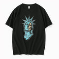 Officials Statue Of Liberty Cracked Head Exposing Half Skull Line Art Men T Shirt Sweater