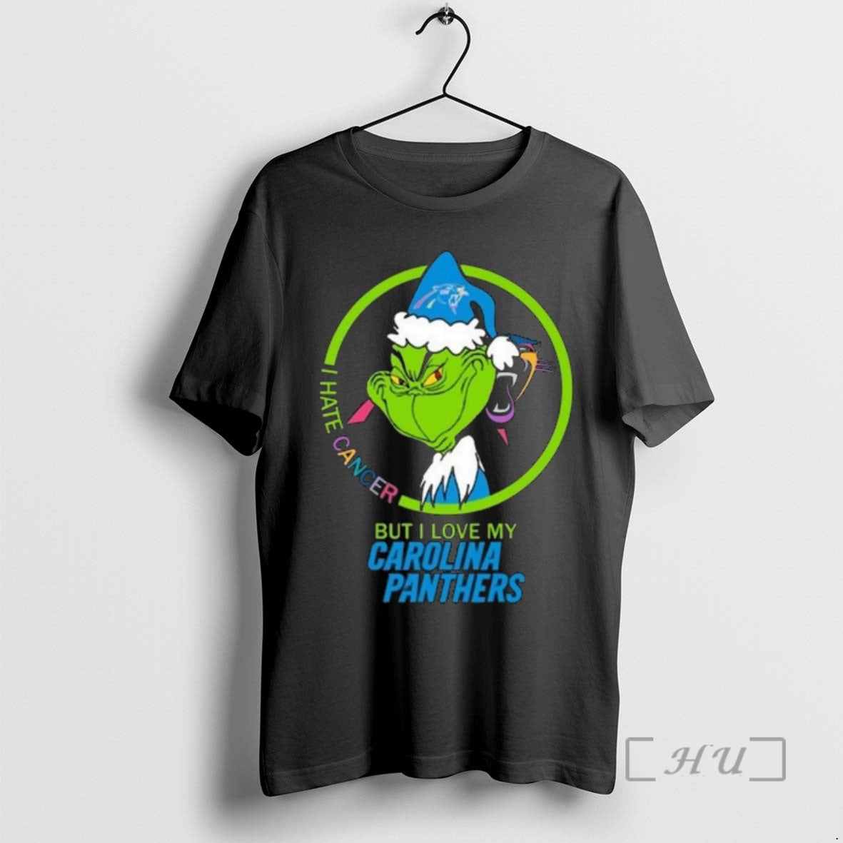 Officials Grinch I Hate Cancer But I Love My Carolina Panthers Merry T-Shirts