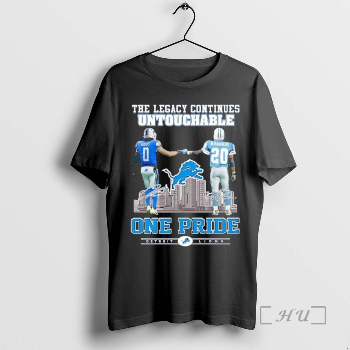 Officials Legacy Continues Untouchable Players Jahmyr Gibbs Barry Sanders One Pride Detroit Lions T-Shirts