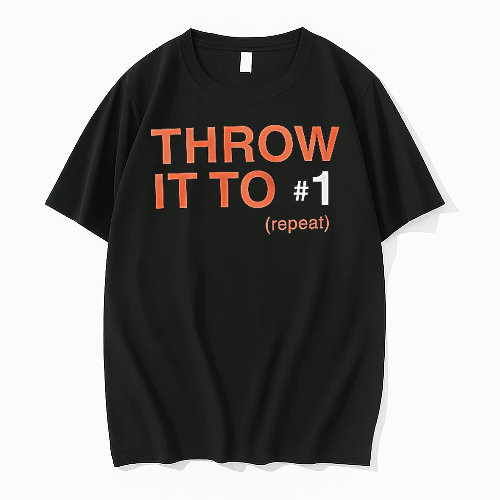 Officials Throw It To 1 Repeat Orange White Bold Lettering Black Background Youth