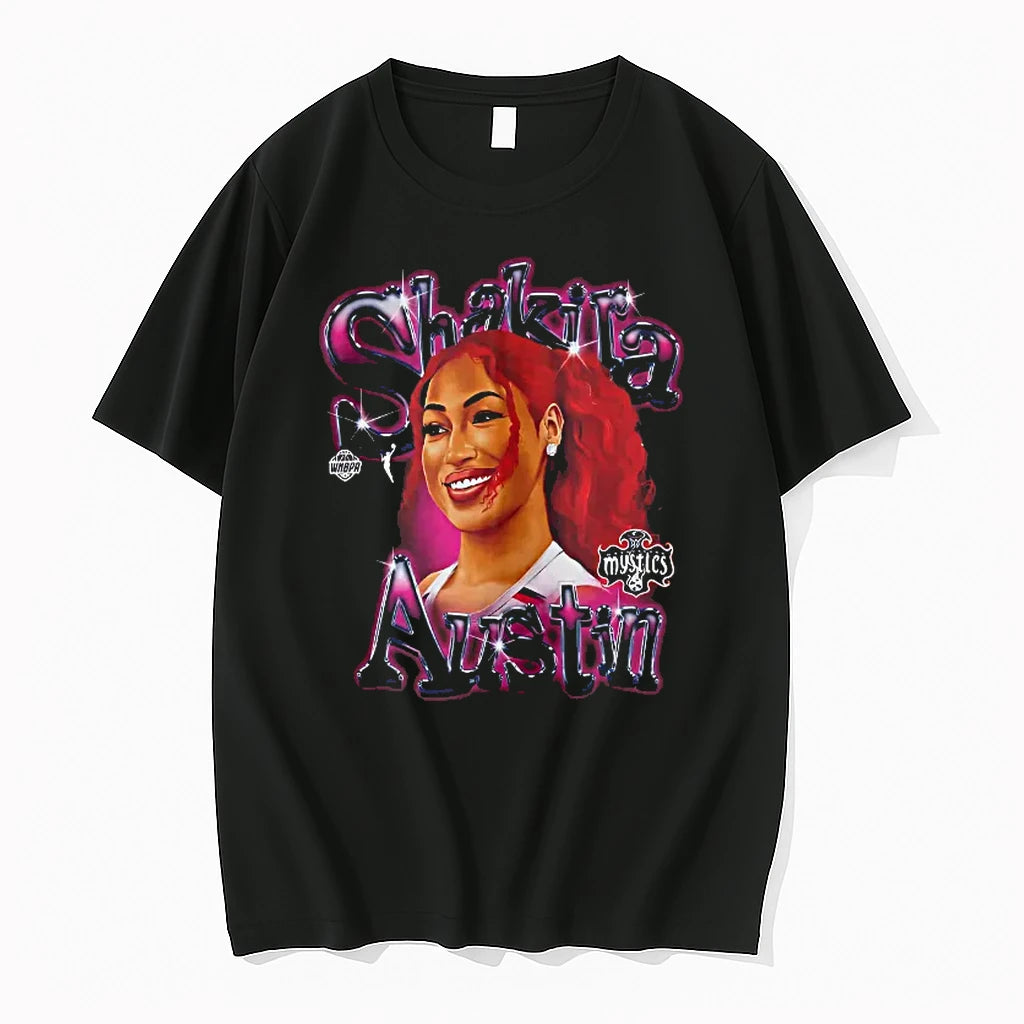 Officials Washington Mystics Wnba Shakira Austin Red Hair Portrait T Shirt Sweater
