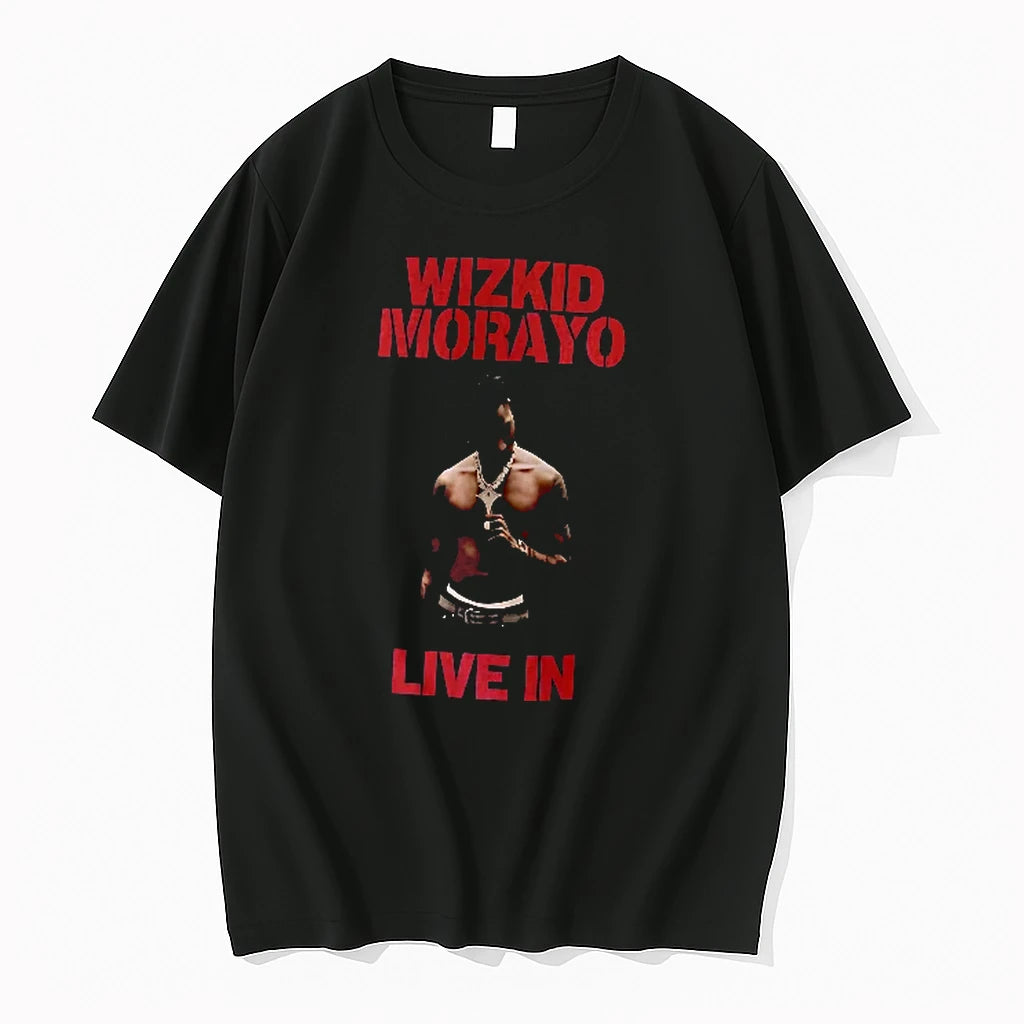 Officials Wizkid Morayo Live In Shirtless Musician Pendant Necklace Black Background Men T Shirt Sweater