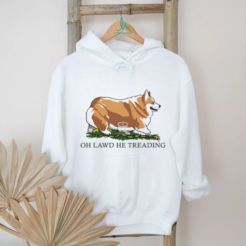 Oh Lawd He Treading Funny Corgi Gadsden Flag Meme T Shirt