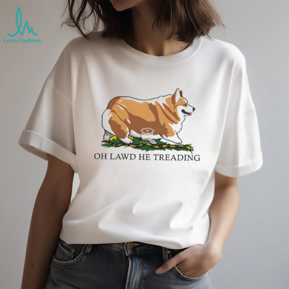 Oh Lawd He Treading Funny Corgi Gadsden Flag Meme T Shirt