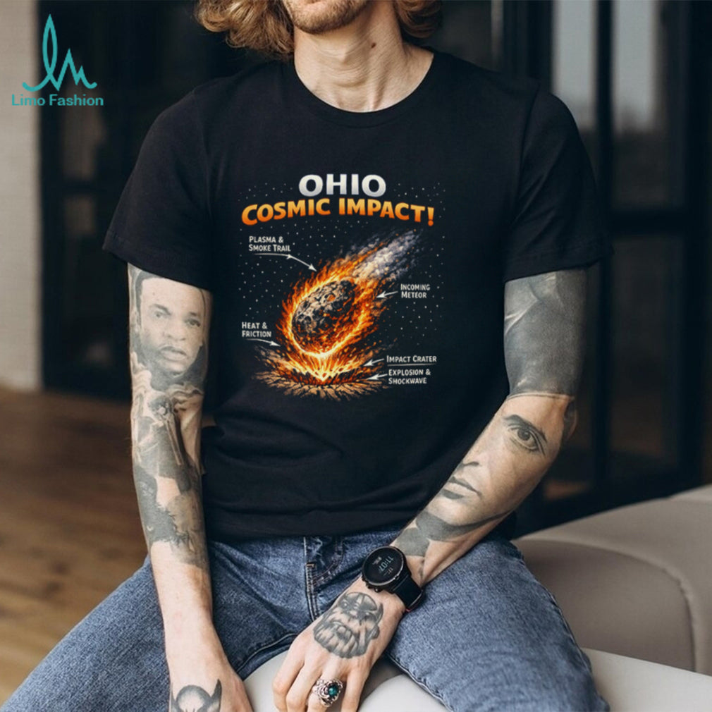 Ohio Cosmic Impact Meteor Science Diagram Graphic T Shirt