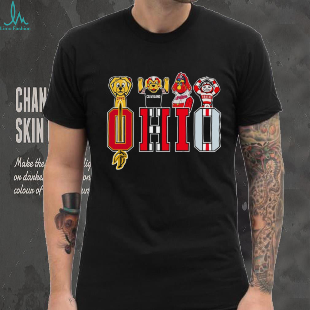Ohio Sports Legends Mascots State Pride Black Coffee T Shirt