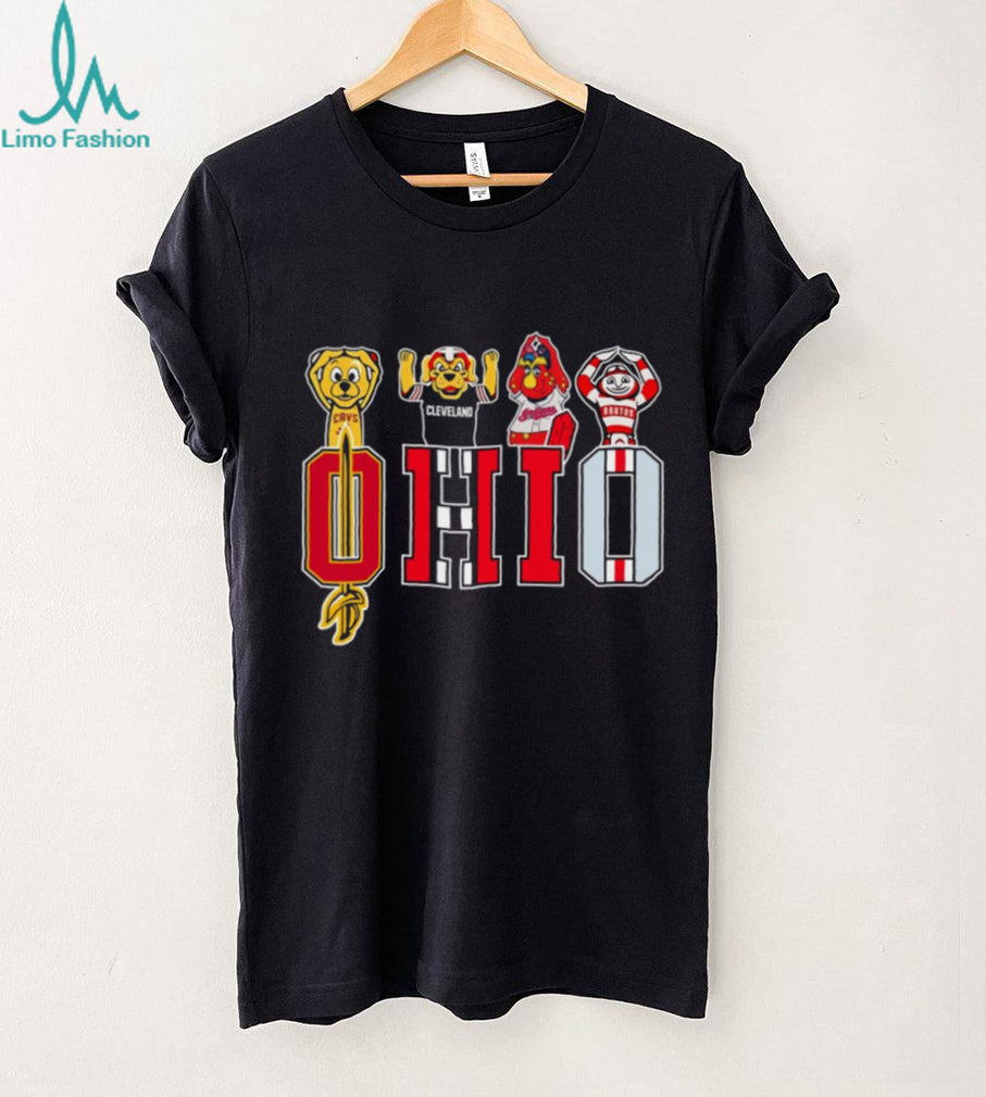 Ohio Sports Legends Mascots State Pride Black Coffee T Shirt