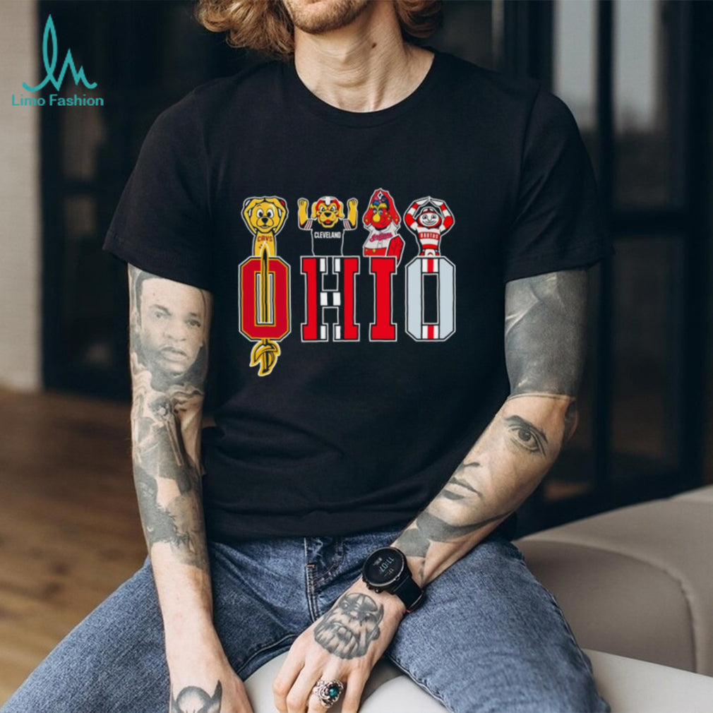 Ohio Sports Legends Mascots State Pride Black Coffee T Shirt