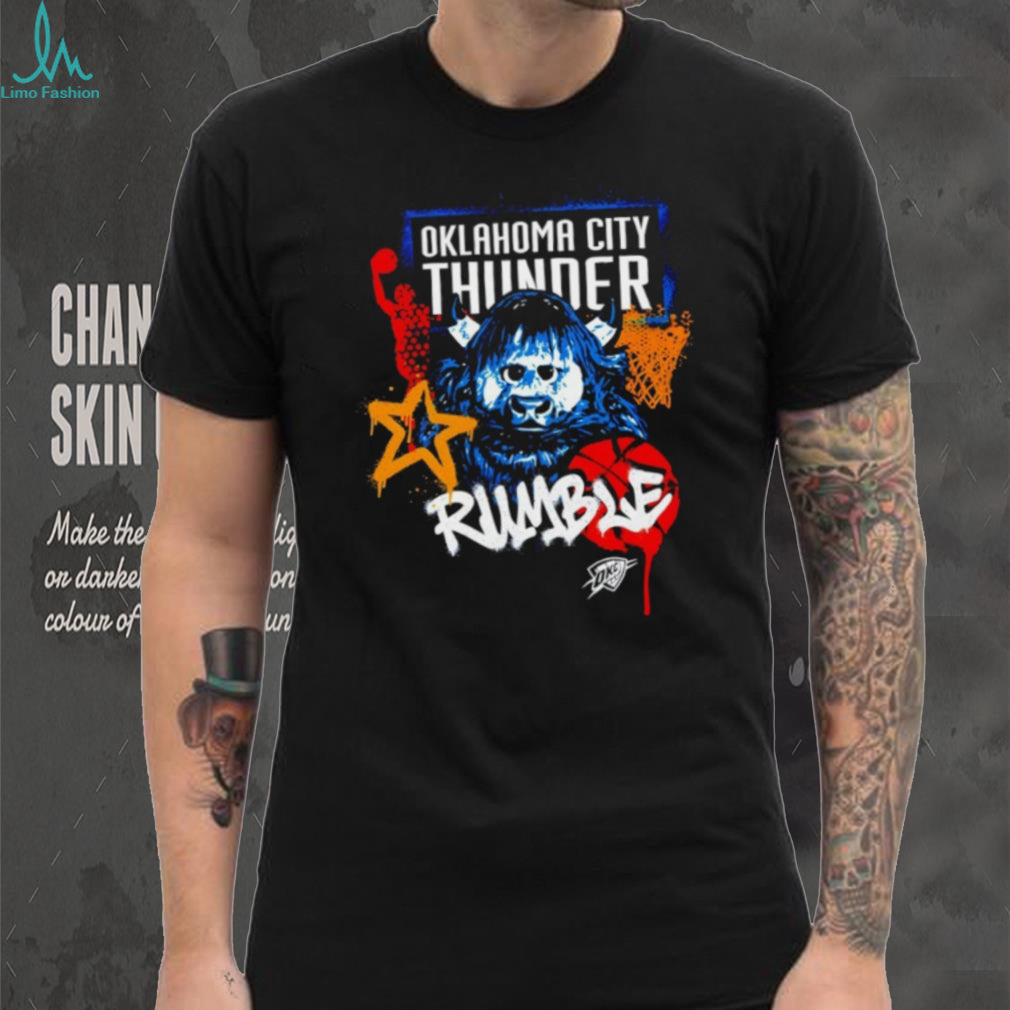 Oklahoma City Thunder Rumble Mascot Graffiti T Shirt