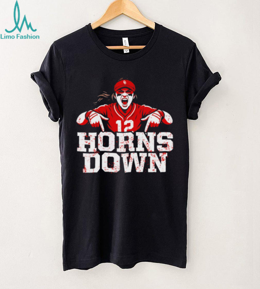 Oklahoma Softball Horns Down #12 Player Graphic Sports T Shirt