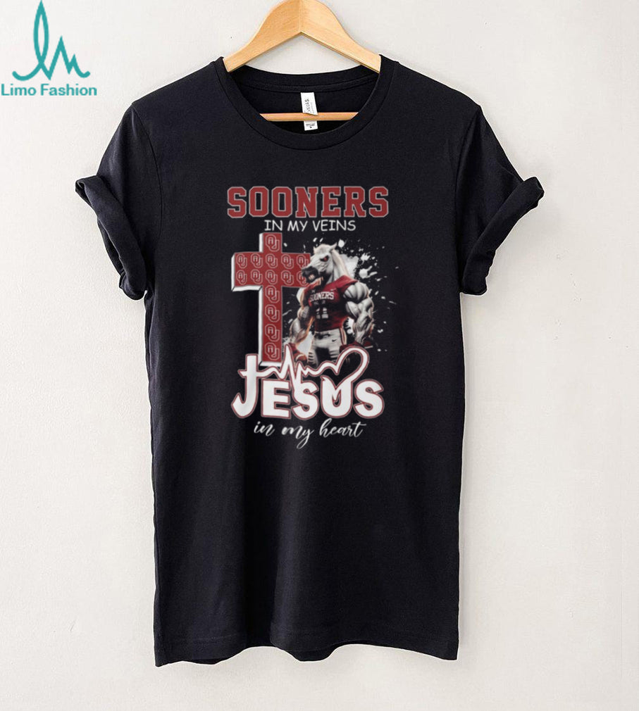 Oklahoma Sooners In My Veins Jesus In My Heart Boomer Sooner T Shirt