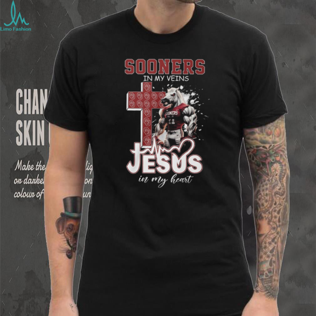 Oklahoma Sooners In My Veins Jesus In My Heart Boomer Sooner T Shirt