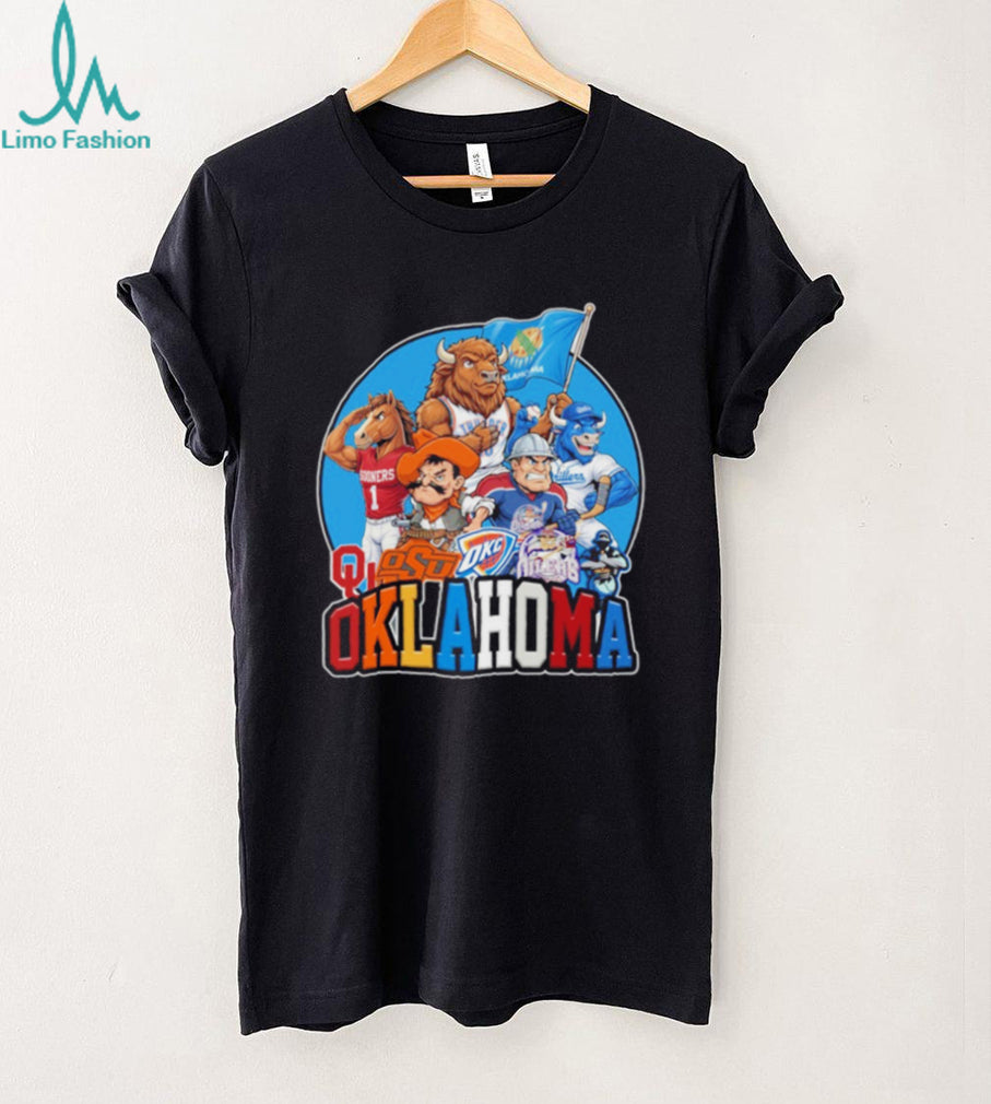 Oklahoma State Sports and Teams Mascot Collage T Shirt Oklahoma Pride Graphic T shirt
