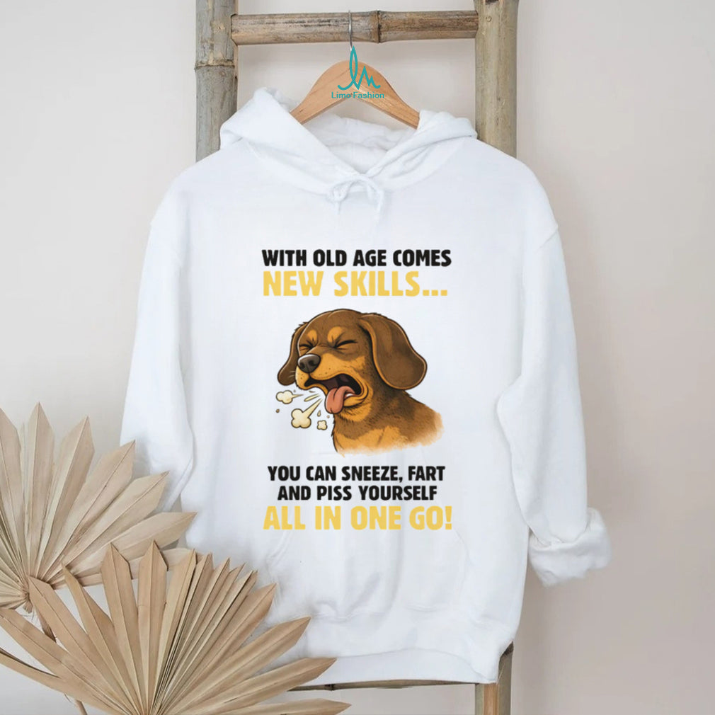 Old Age New Skills Dachshund Funny Sneeze Fart Piss Dog T Shirt