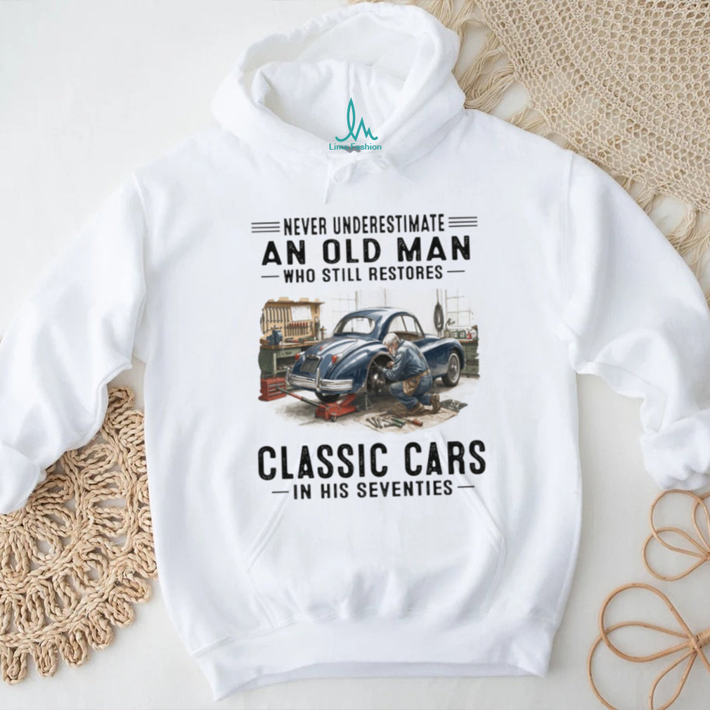 Old Man Classic Car Restoration 70s Mechanic T Shirt