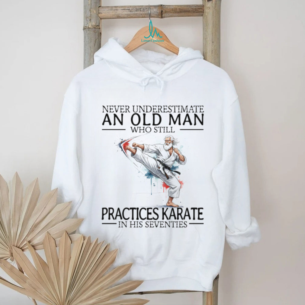 Old Man Karate Black Belt Martial Arts Seventies Birthday Gift T Shirt