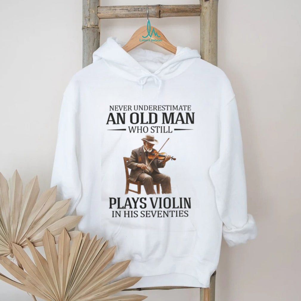 Old Man Playing Violin Seventies Musician Gift T Shirt