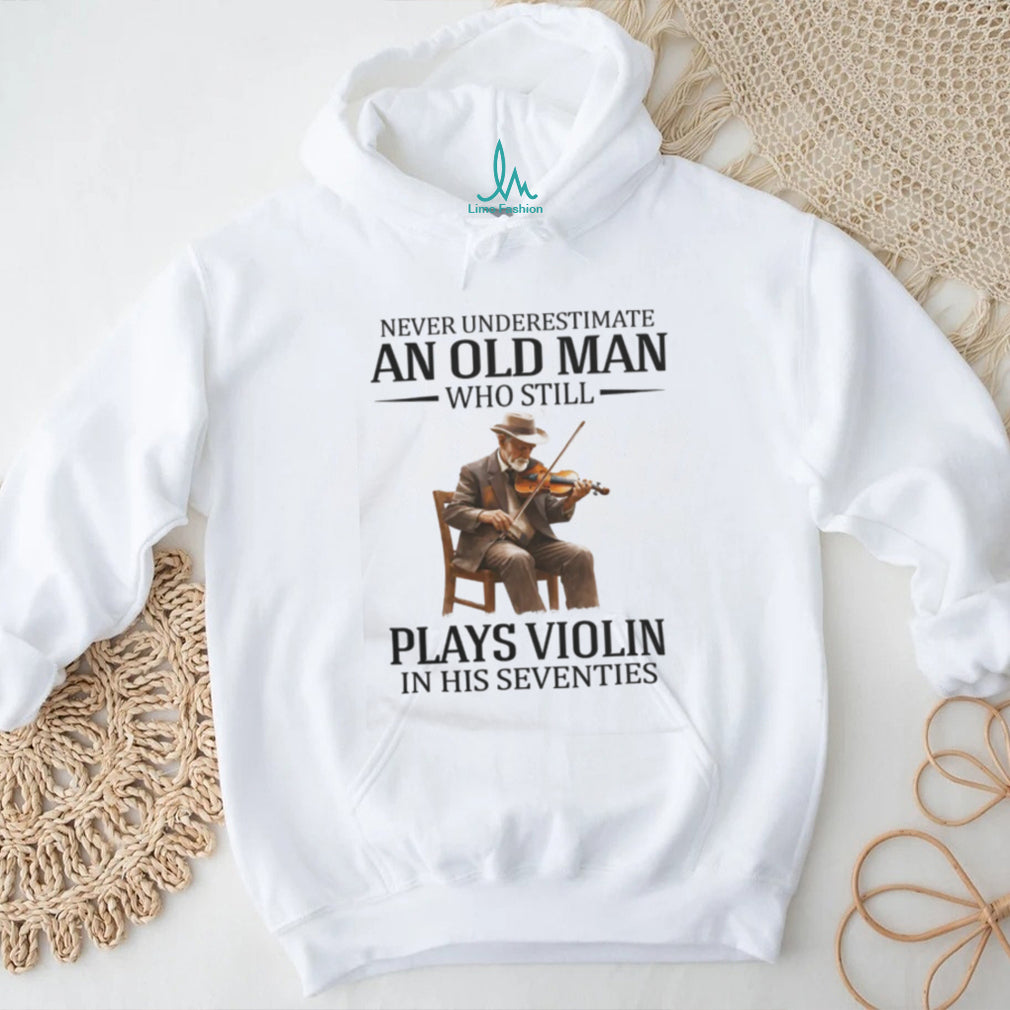 Old Man Playing Violin Seventies Musician Gift T Shirt