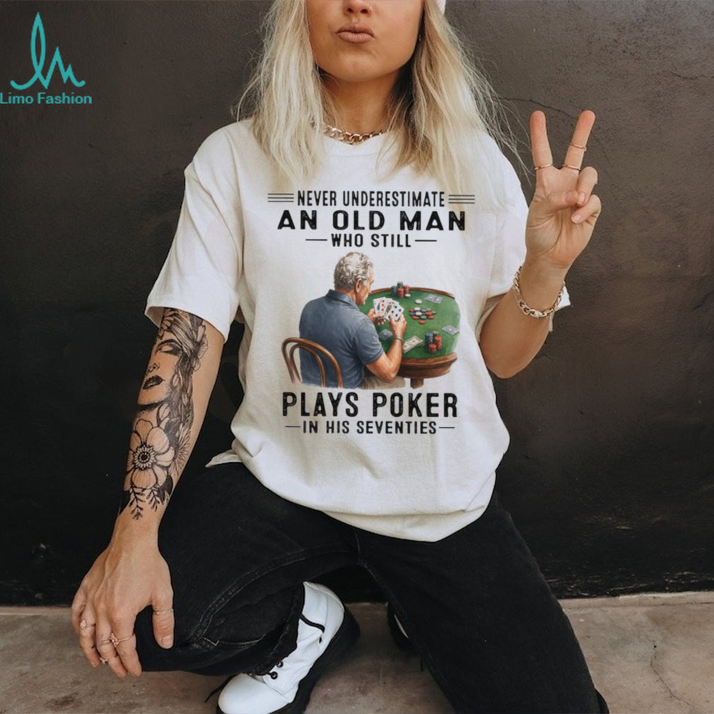 Old Man Poker Player 70s Card Game T Shirt