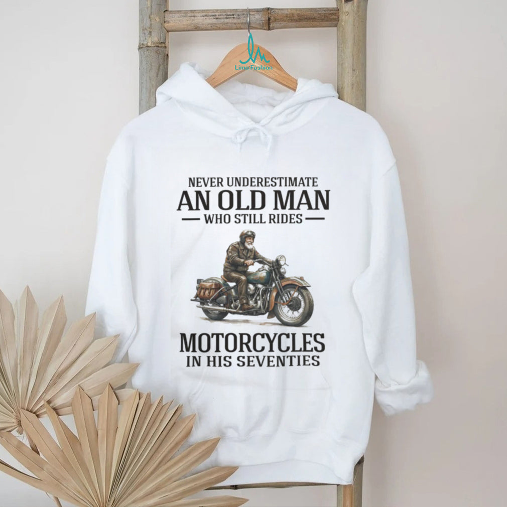 Old Man Riding Motorcycle Seventies Biker Gift T Shirt