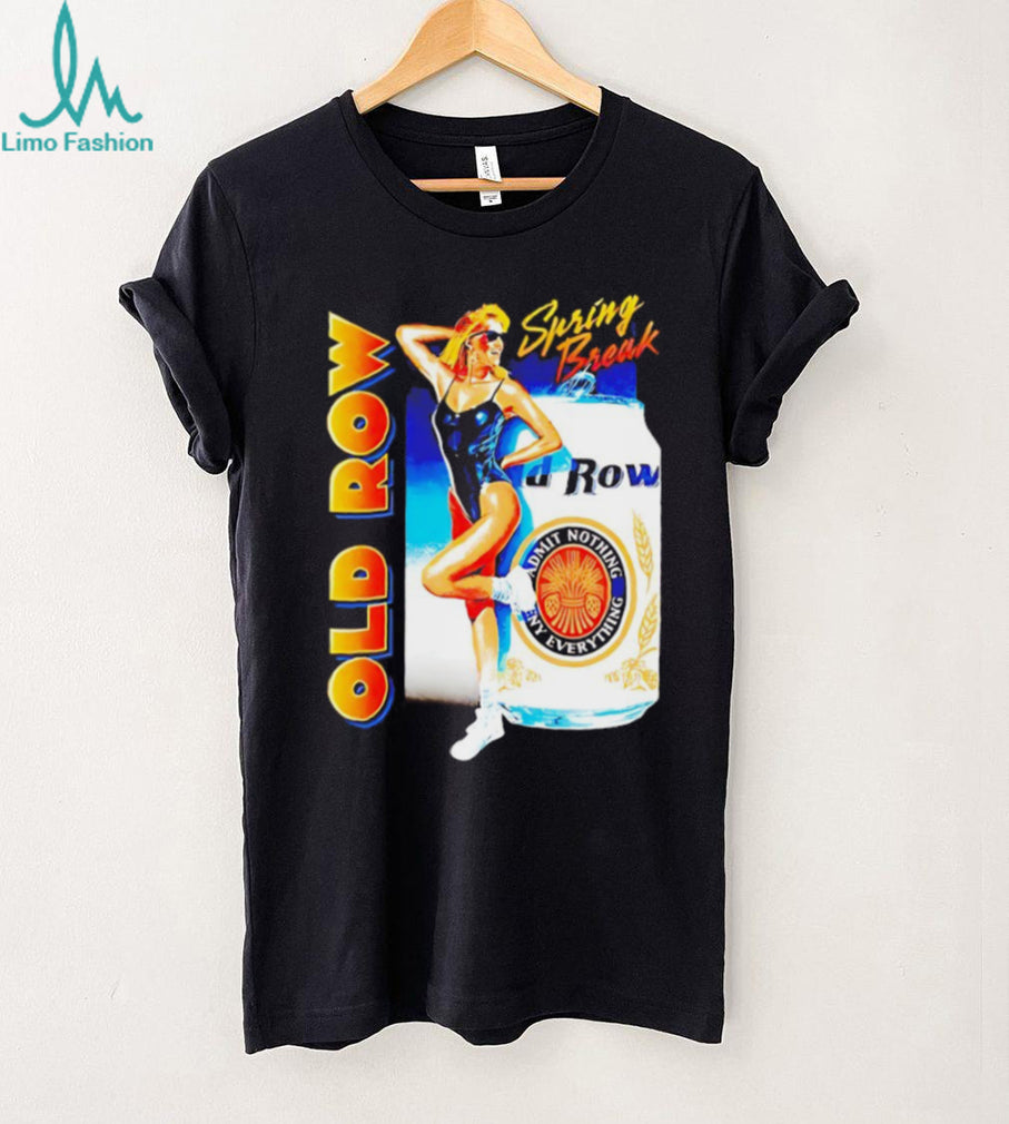 Old Row Spring Break Retro Bikini Girl Beer Can T Shirt