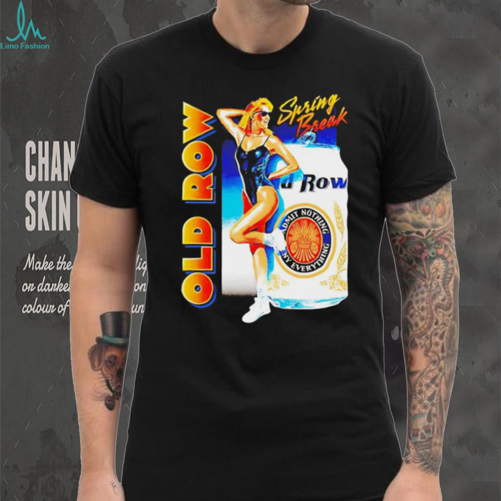 Old Row Spring Break Retro Bikini Girl Beer Can T Shirt