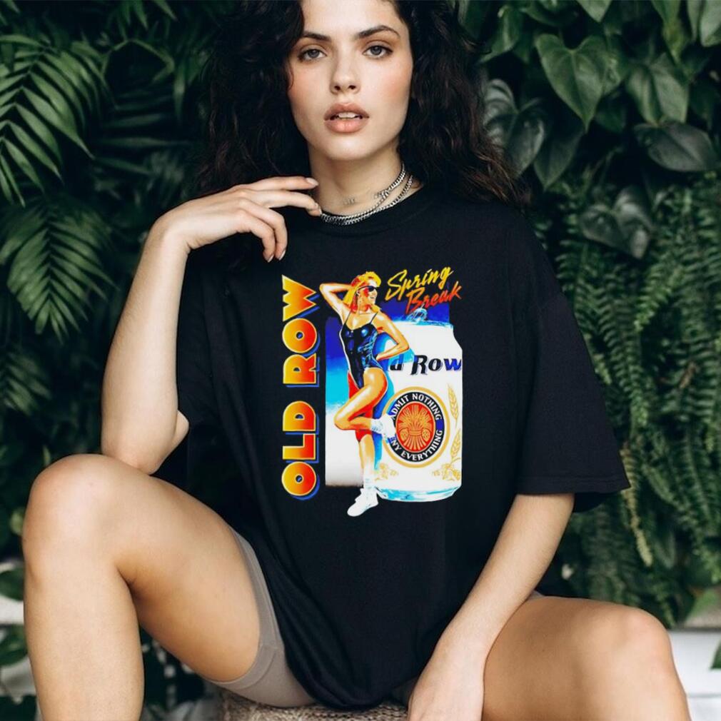 Old Row Spring Break Retro Bikini Girl Beer Can T Shirt