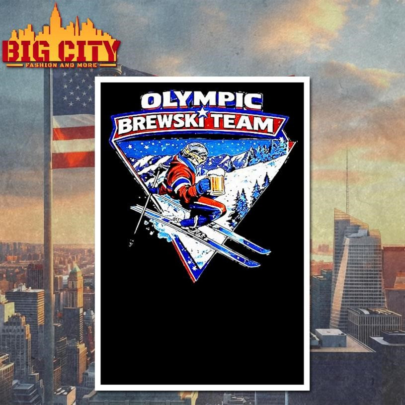 Olympic Brewski Team Drink Beer Skiing Logo Shirt