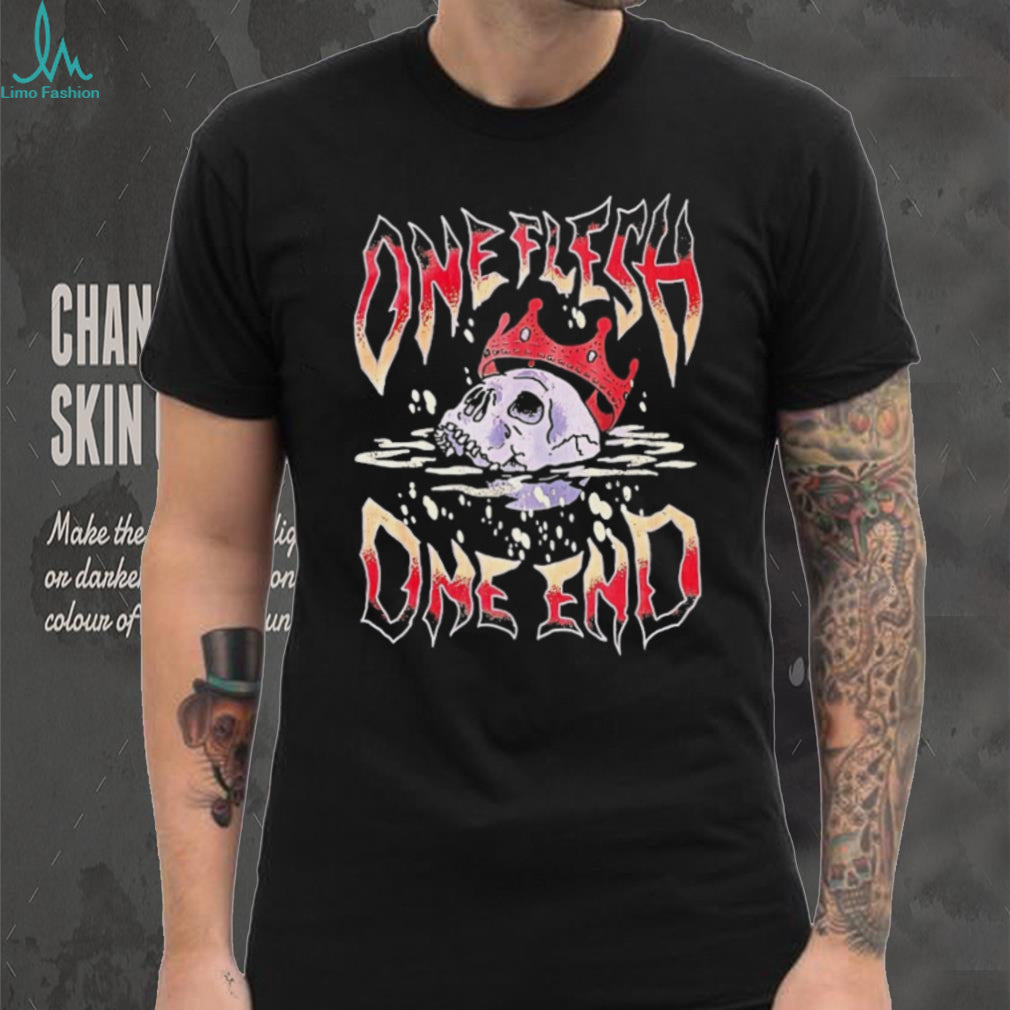 One Flesh One End Skull with Crown Graphic Streetwear T Shirt