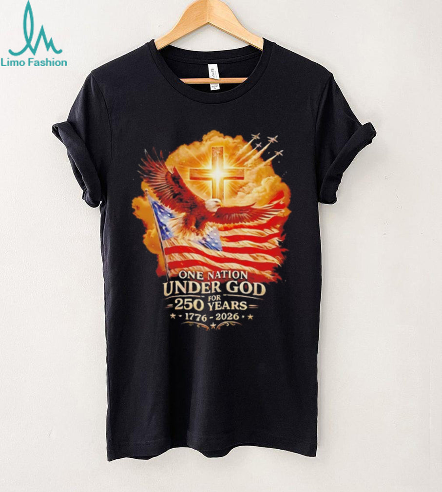 One Nation Under God 250 Years 1776 2026 American Eagle Cross Shirt