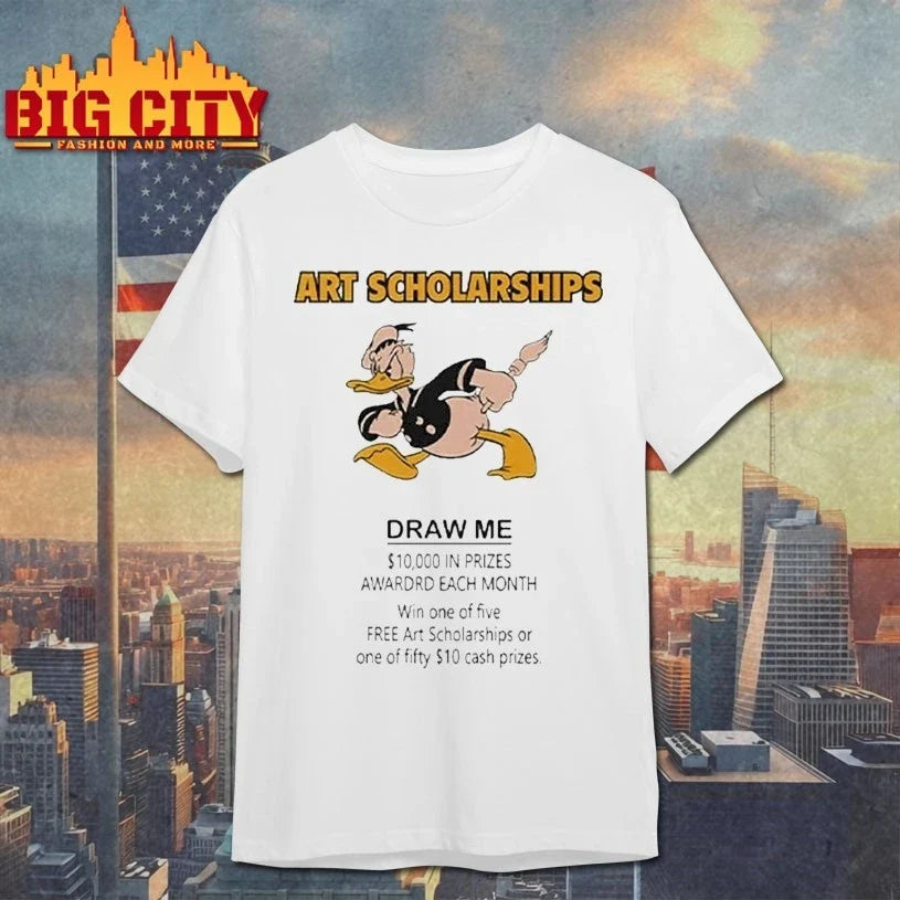 Original Art Scholarships Draw Me Vintage Cartoon Duck T-Shirt