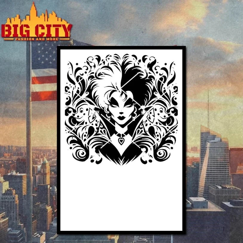 Original Cruella De Vil Villains Mandala Zentangle T-Shirt