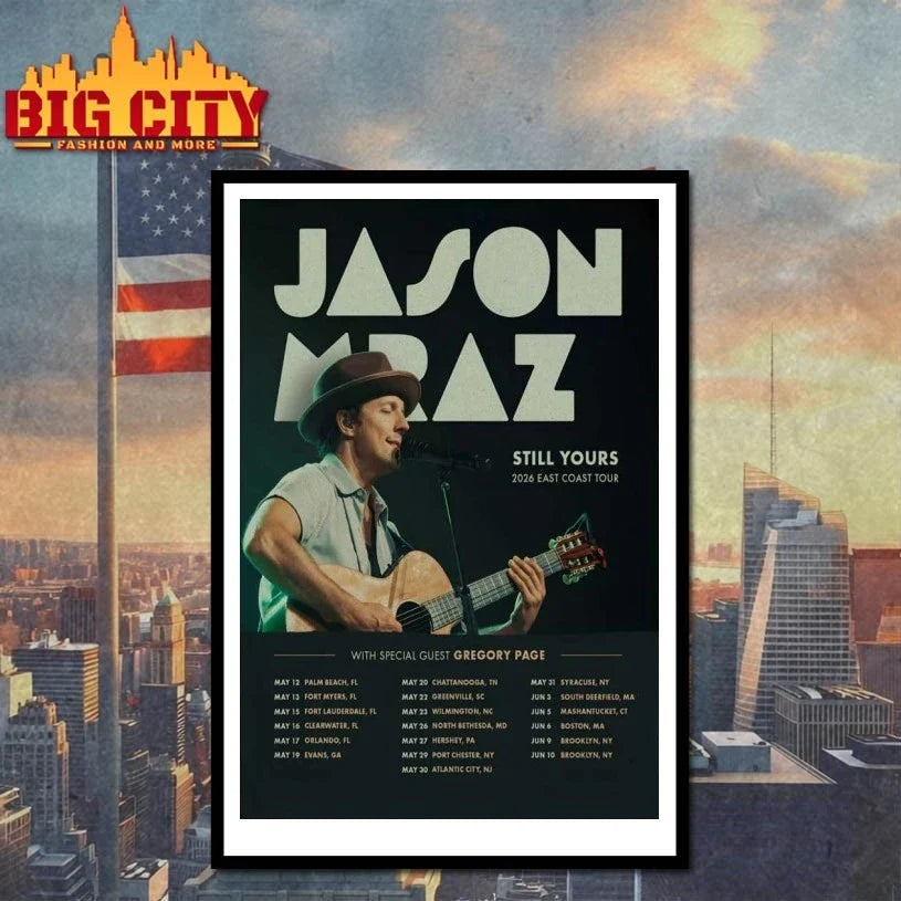 Original Jason Mraz East Coast Tour 26 Poster T-Shirt