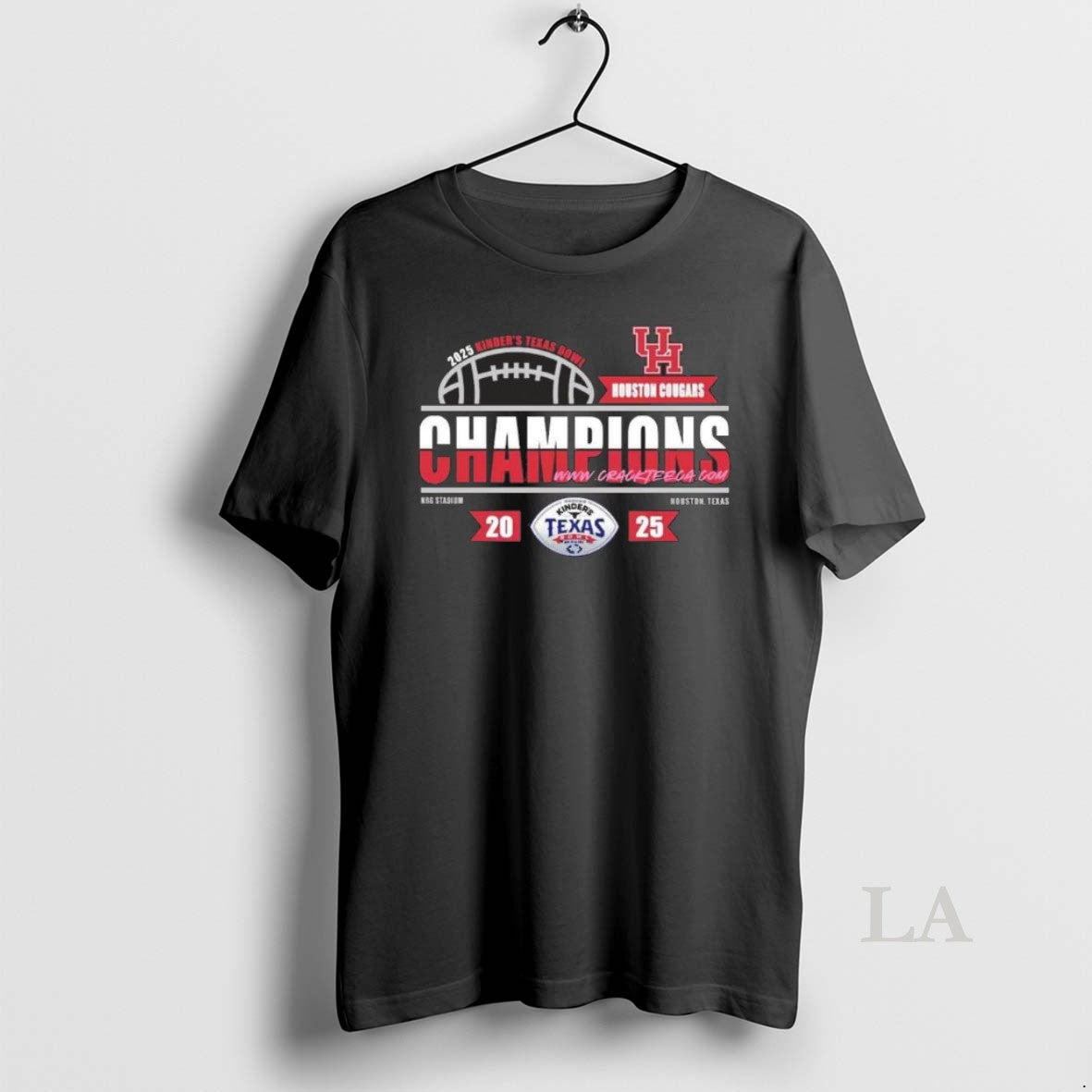 Original Houston Cougars Football 2025 Kinders Texas Bowl Champions Locker Room T-Shirts