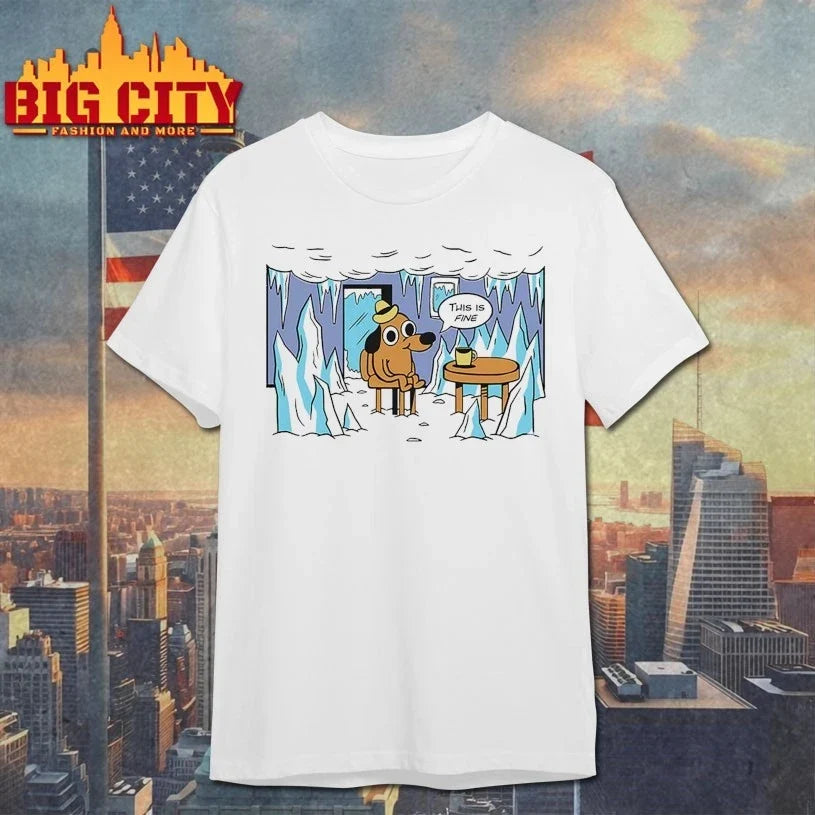 Original This Is Fine, Everything is Frozen T-Shirt