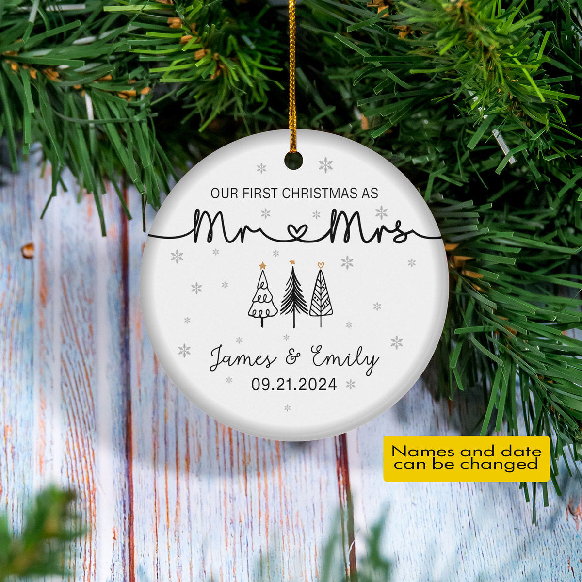 Our First Christmas As Mr And Mrs Personalized Ornament