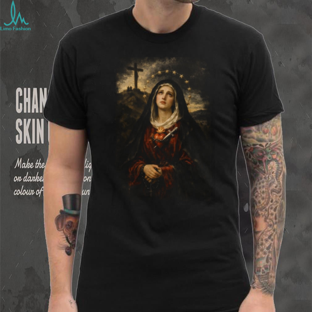 Our Lady of Sorrows Mater Dolorosa Catholic Religious Art Black T Shirt