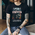 PTSD Strength Lion Military Veteran Support American Flag T Shirt